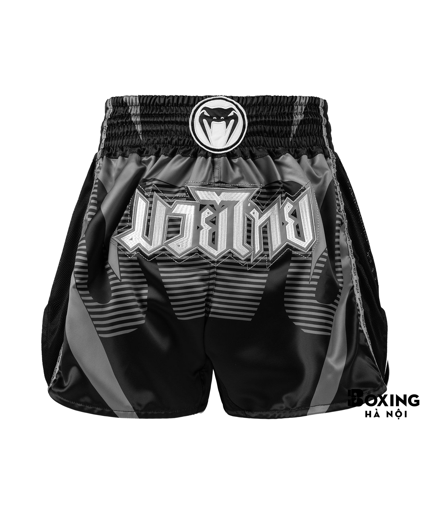 QUẦN MUAY THÁI VENUM ADRENALINE SHORT - BLACK/SILVER GREY